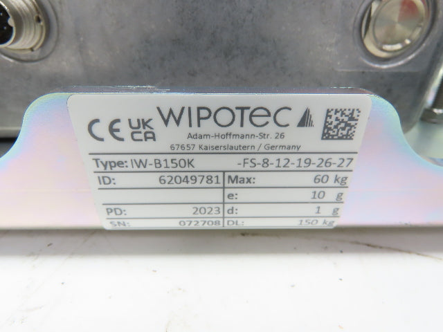 Wipotec OCS IW-B-150K-FS-8-12-19-26-27 Conveyor Weigh Cell HC Checkweigher 60kg
