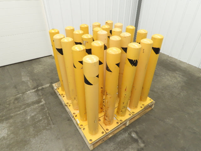 Global WB337327R Steel Safety Bollard Post Yellow 4.5"x 36" Lot of 25