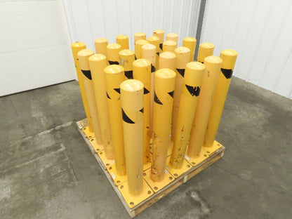 Global WB337327R Steel Safety Bollard Post Yellow 4.5"x 36" Lot of 25