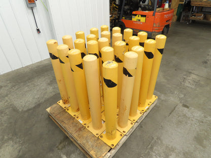 Global WB337327R Steel Safety Bollard Post Yellow 4.5"x 36" Lot of 25