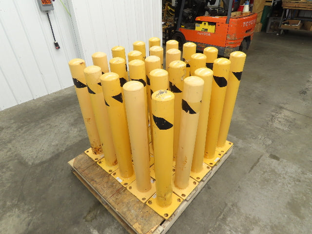 Global WB337327R Steel Safety Bollard Post Yellow 4.5"x 36" Lot of 25