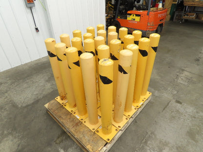 Global WB337327R Steel Safety Bollard Post Yellow 4.5"x 36" Lot of 25