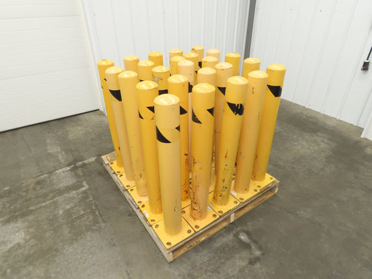 Global WB337327R Steel Safety Bollard Post Yellow 4.5"x 36" Lot of 25