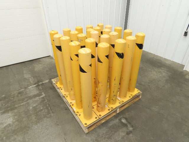 Global WB337327R Steel Safety Bollard Post Yellow 4.5"x 36" Lot of 25