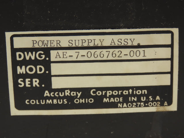 Accuray AE-7-066762-001 Power Supply Unit 115 Input With Cord