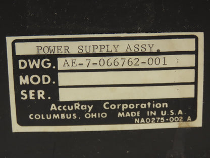 Accuray AE-7-066762-001 Power Supply Unit 115 Input With Cord