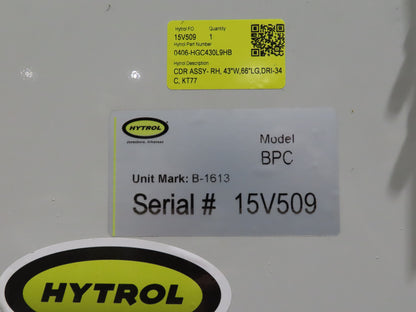 Hytrol BPC 43"x 65' Slider Bed Conveyor 41" Belt 7.5Hp 3PH Center Drive 170fpm