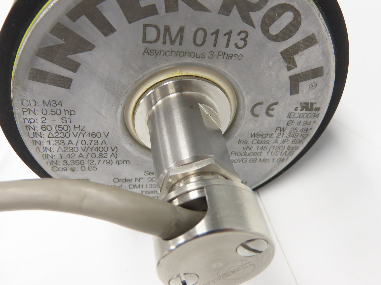 Interroll DM0113 Drum Motor 5" Motorized Lagged Drive Pulley 230/460V 3PH