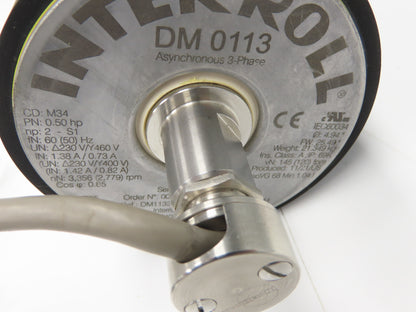 Interroll DM0113 Drum Motor 5" Motorized Lagged Drive Pulley 230/460V 3PH