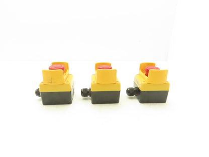 Idec XW1E-TV E-Stop Pushbutton Control Station FB Type 4x Enclosure  Lot of 3