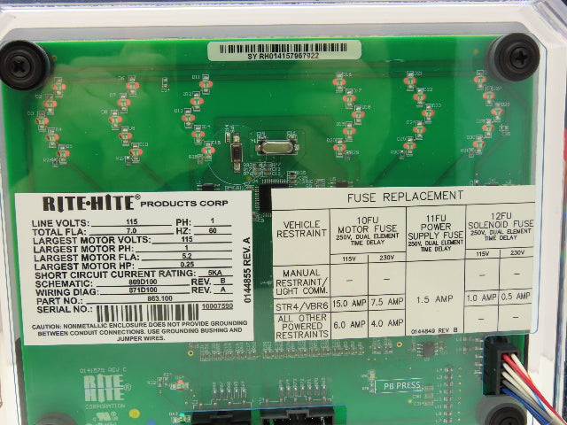 Rite Hite 863.100 CBSHR5 Dock Lock Control Box 115VAC Doc-lok CB P1
