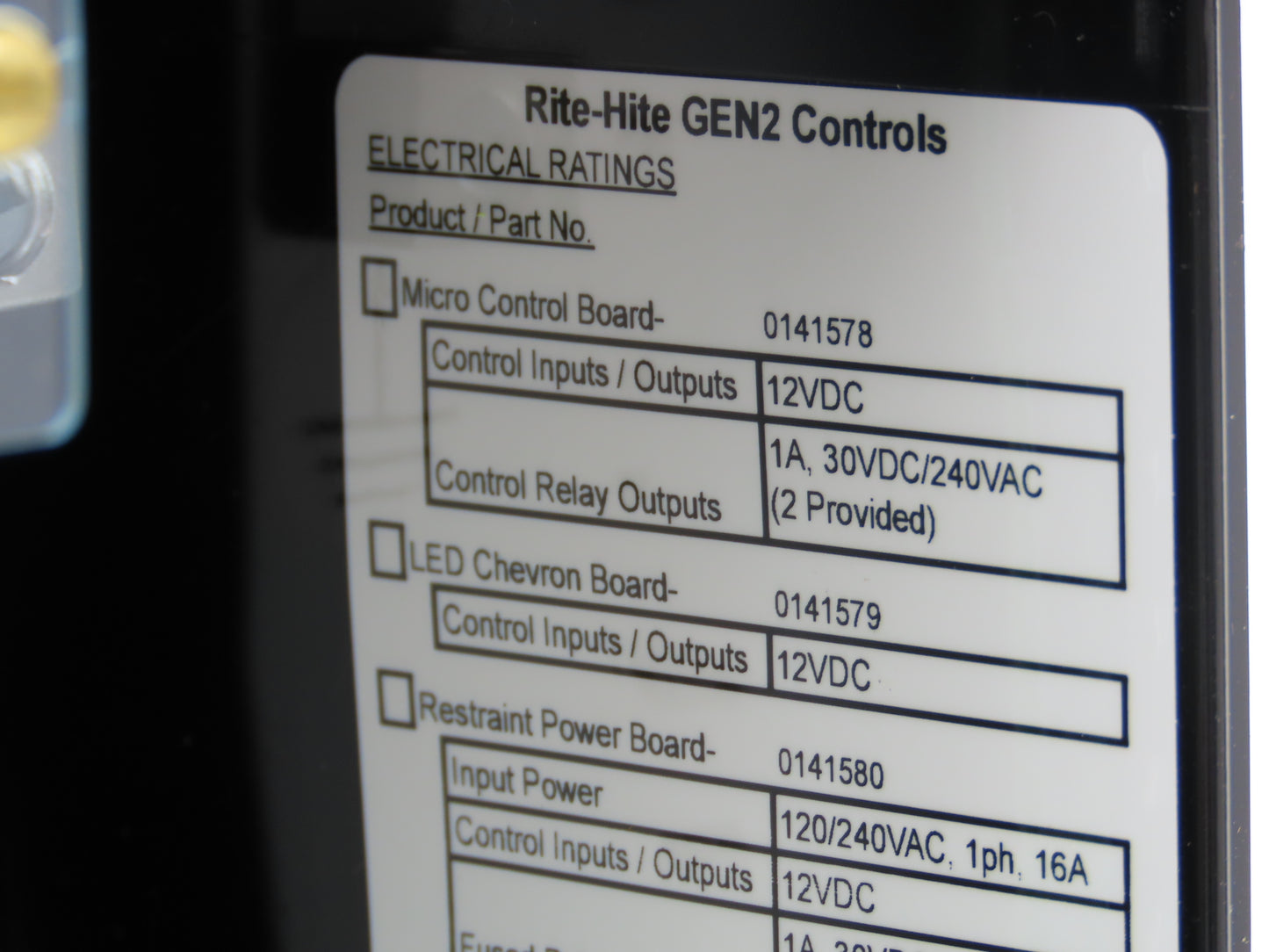 Rite Hite 863.100 CBSHR5 Dock Lock Control Box 115VAC Doc-lok CB P1