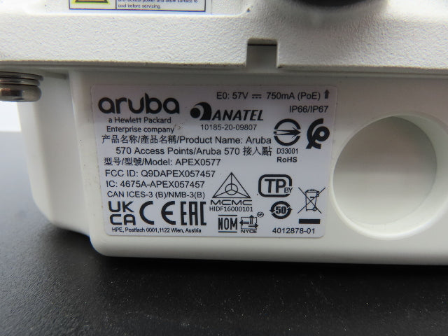 Aruba APEX0577 WiFi 6 Outdoor Wireless Access Point 802.11ax Weatherproof
