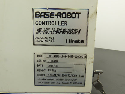 Hirata CRZC-N1512 Base Robot Controller 200VAC 50/60Hz 3ph 4.3A