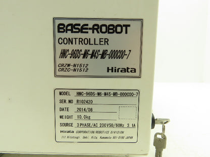 Hirata CRZC-N1512 Base Robot Controller 200VAC 50/60Hz 3ph 3.1A
