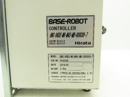 Hirata CRZC-N1512 Base Robot Controller 200VAC 50/60Hz 3ph 2.7A