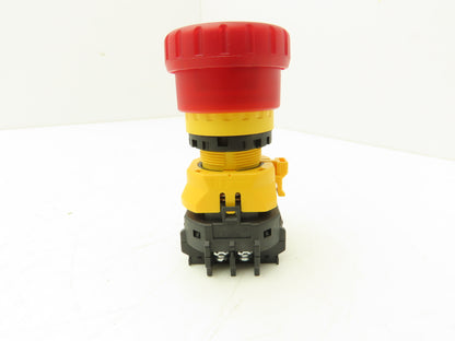 Idec XW1E-TV412Q4MR E-Stop Pushbutton 22mm Emergency Stop Lighted 24V LED