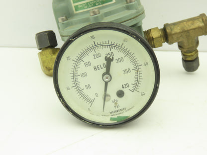 Beloit MC2-75-120B Pneumatic Air Regulator Valve W/Guage 60psi 3/8" NPT Lot Of 5