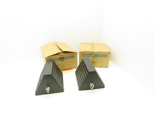 Uline H-517 Wheel Chocks Black Rubber 9-3/4x8x6" Truck Loading Dock Lot of 4