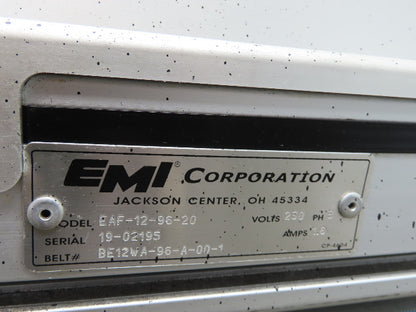 EMI Plastics EAF-12-96-20 Incline Belt Conveyor 12"W x 96"L 24FPM 230/460V 3PH