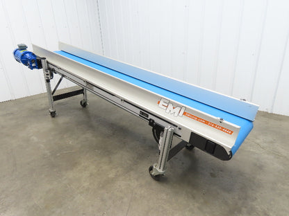 EMI Plastics EAF-12-96-20 Incline Belt Conveyor 12"W x 96"L 24FPM 230/460V 3PH