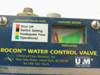 Rocon WCV-B-0-H-7-E3C5F2-D1-L-E6C2 Water Control Valve 150PSI 120VAC N38156-01
