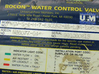Rocon WCV-S-4-H-7-E3C5F2-D1-LCR-E5C2 Water Control Valve 150PSI 120VAC N36077-04