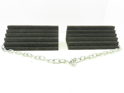 Checkers 471F58 Wheel Chocks Black Rubber 8x12x5" Max 55" Wheel 3' Chain Set