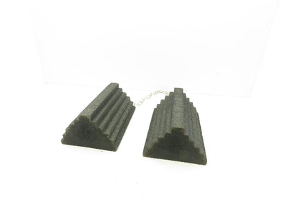 Checkers 471F58 Wheel Chocks Black Rubber 8x12x5" Max 55" Wheel 3' Chain Set