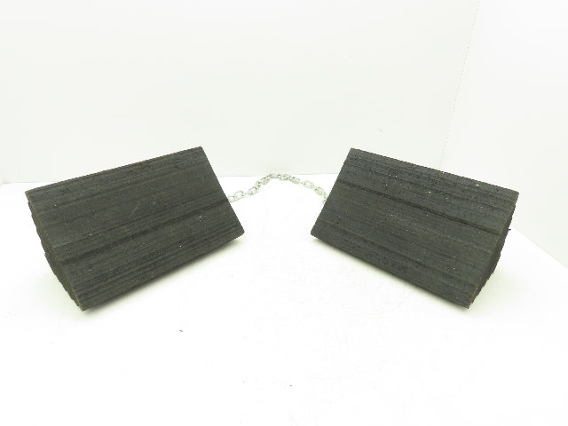 Checkers 471F58 Wheel Chocks Black Rubber 8x12x5" Max 55" Wheel 3' Chain Set