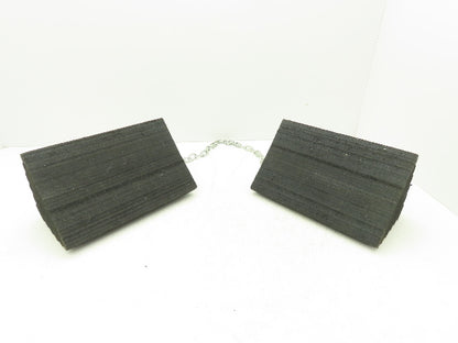 Checkers 471F58 Wheel Chocks Black Rubber 8x12x5" Max 55" Wheel 3' Chain Set