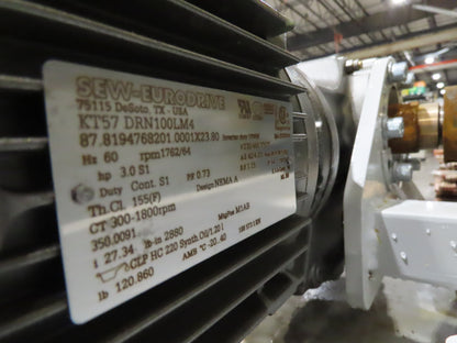 Hytrol BPC 43"x 15' Slider Bed Conveyor 41" Belt 3Hp 3PH Center Drive 160fpm