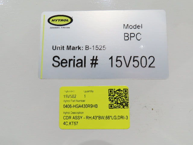 Hytrol BPC 43"x 15' Slider Bed Conveyor 41" Belt 3Hp 3PH Center Drive 160fpm