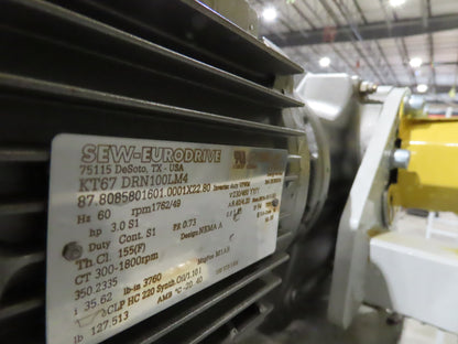 Hytrol BPC 43"x 15' Slider Bed Conveyor 41"Belt 3Hp 3PH Center Drive 120fpm 98"H