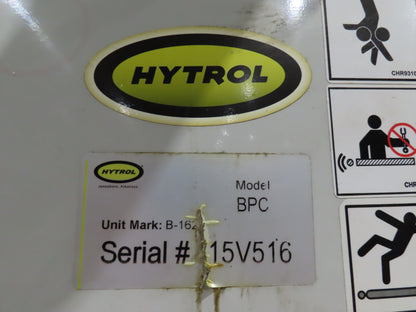 Hytrol BPC 43"x 15' Slider Bed Conveyor 41"Belt 3Hp 3PH Center Drive 120fpm 98"H