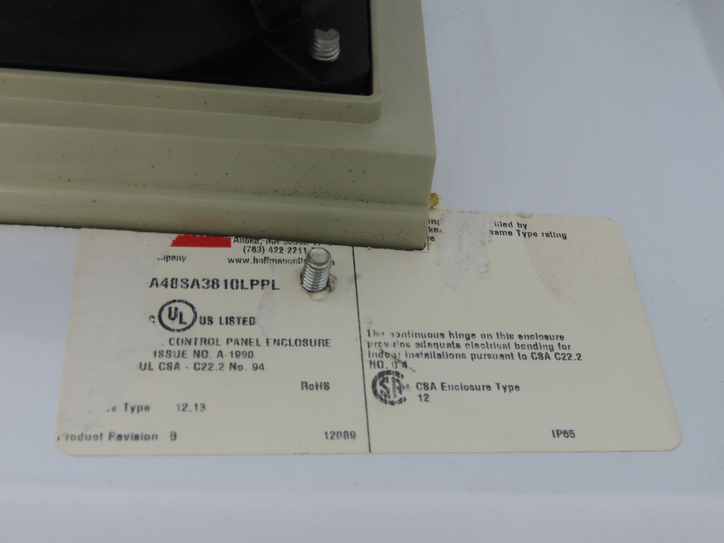 Hoffman A48SA3810 Electrical Enclosure 48x38x10" 60A Disconnect Backpanel