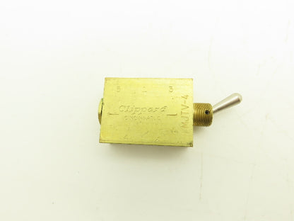 Clippard MJTV-4 Pneumatic Air Valve 4-Way 300psig Brass 1/8" NPT Lot of 3