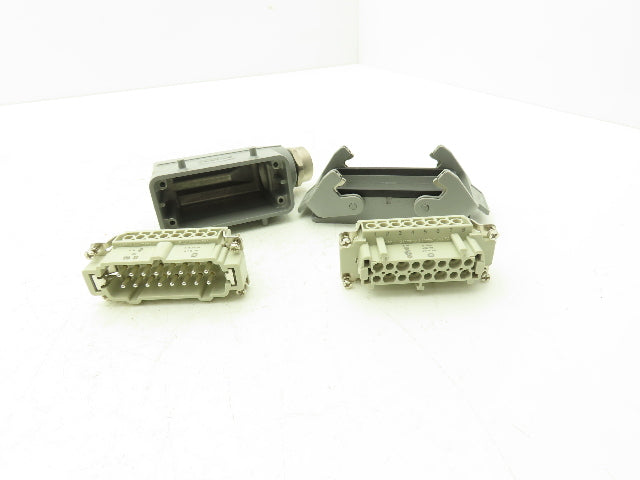 Harting 16 Pin 15/16A 500V 250v Connector Set Lot of 2 Sets