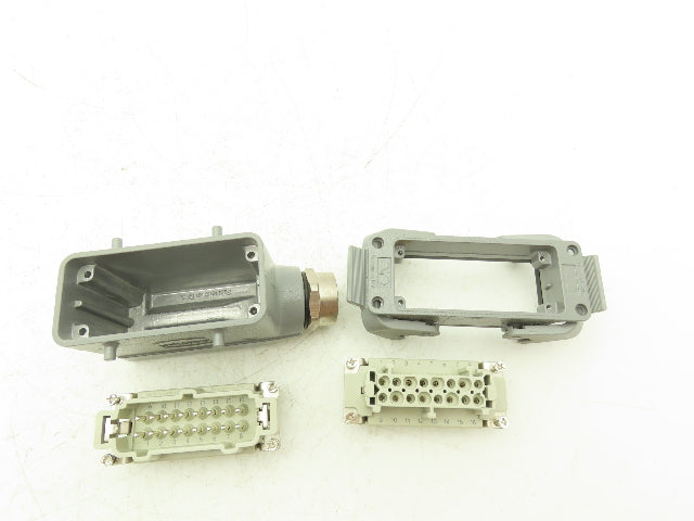 Harting 16 Pin 15/16A 500V 250v Connector Set Lot of 2 Sets