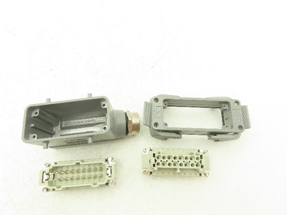 Harting 16 Pin 15/16A 500V 250v Connector Set Lot of 2 Sets