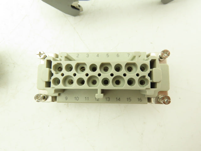 Harting 16 Pin 15/16A 500V 250v Connector Set Lot of 2 Sets