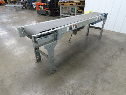 17"W x 7' Slider Bed Conveyor 12"Belt .17Hp 115/230V 1PH End Drive 60fpm Adj Ht