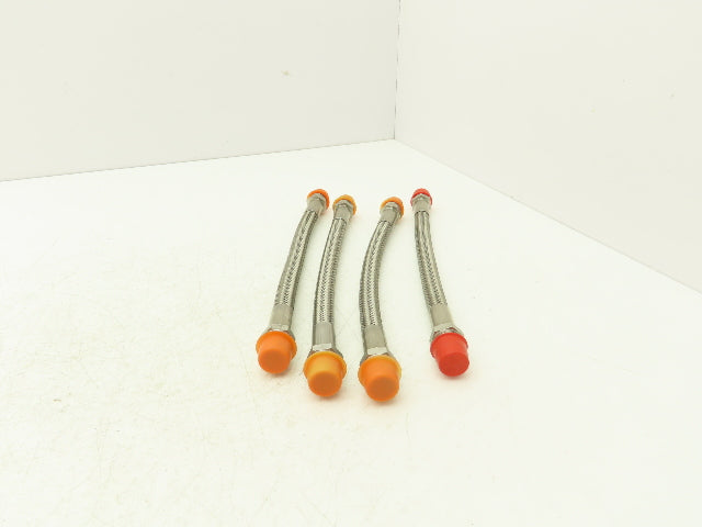 Integra Stainless Steel Flex Hydraulic Hose 1/2" NPT 12" OAL TFE Type Lot of 4