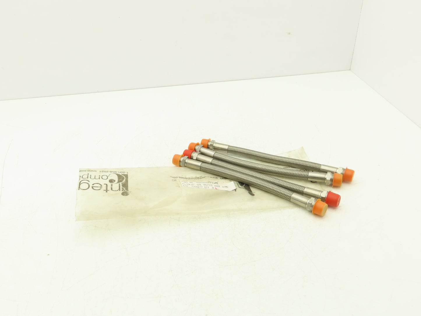 Integra Stainless Steel Flex Hydraulic Hose 1/2" NPT 12" OAL TFE Type Lot of 4