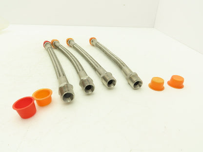 Integra Stainless Steel Flex Hydraulic Hose 1/2" NPT 12" OAL TFE Type Lot of 4