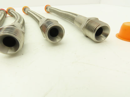 Integra Stainless Steel Flex Hydraulic Hose 1/2" NPT 12" OAL TFE Type Lot of 4