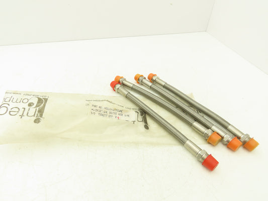 Integra Stainless Steel Flex Hydraulic Hose 1/2" NPT 12" OAL TFE Type Lot of 4