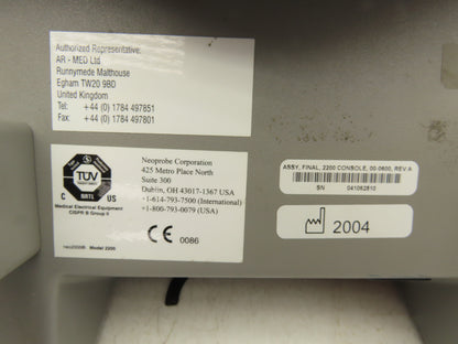 Neoprobe 2200 Neoprobe NEO2000 Gamma Detection Final Assy Console No Probe
