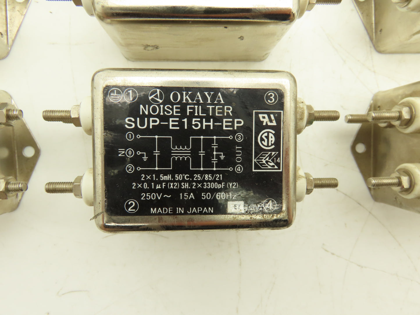 Okaya SUP-E15H-EP Noise Filter 250VAC 15A 50/60Hz Lot of 8