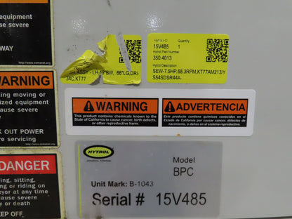 Hytrol BPC 49"x 63' 6" Slider Bed Conveyor 47"Belt 7.5Hp 3PH Center Drive 170fpm